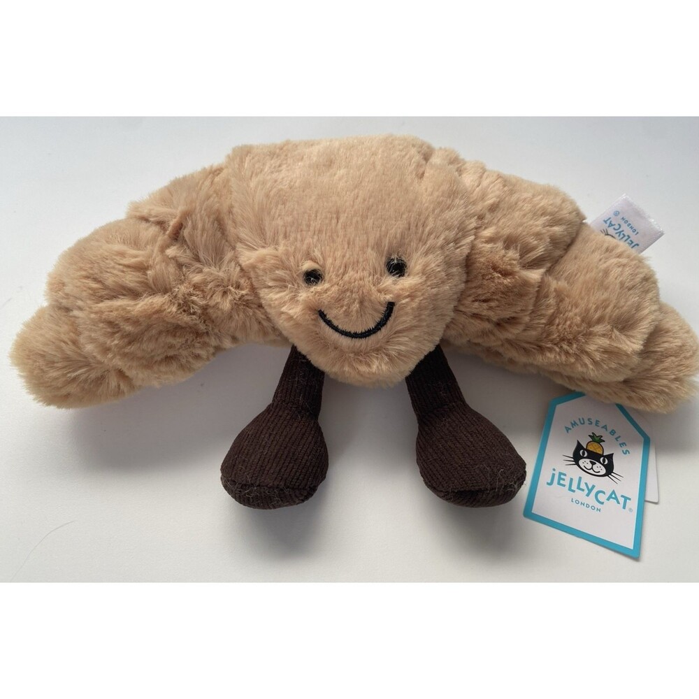 NWT Jellycat Amuseables Croissant Stuffed Toy, Small 8.5 inches - Pastry Plush